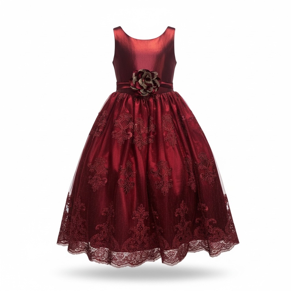 Elegant Burgundy Lace Dress